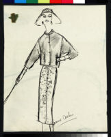Cashin's illustrations of ready-to-wear ensembles with outerwear for Sills and Co. b076_f04-05