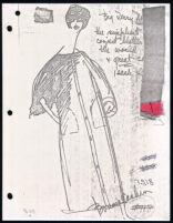 Copies of Cashin's loungewear design illustrations for Evelyn Pearson, with swatches. b033_f03-16