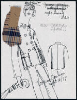 Cashin's illustrations of "Rainsuiting" designs for Russell Taylor, Spring II 1980 collection. f08-07