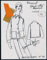 Cashin's illustrations of "Rainsuiting" designs for Russell Taylor, Spring II 1980 collection. f08-08