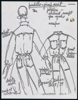 Cashin's illustrations of "Rainsuiting" designs for Russell Taylor, Spring II 1980 collection. f08-09
