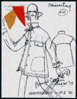 Cashin's illustrations of "Rainsuiting" designs for Russell Taylor, Spring II 1980 collection. f08-03