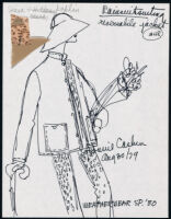 Cashin's illustrations of "Rainsuiting" designs for Russell Taylor, Spring II 1980 collection. f08-06