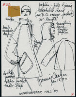 Cashin's illustrations of ready-to-wear designs for Russell Taylor, Fall 1980 collection. b048_f02-22