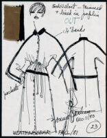 Cashin's illustrations of ready-to-wear designs for Russell Taylor, Fall 1981 collection. b050_f01-22