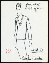 Cashin's illustrations of ready-to-wear designs for Russell Taylor,  jersey shirt styles. b054_f02-04