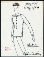 Cashin's illustrations of ready-to-wear designs for Russell Taylor,  jersey shirt styles. b054_f02-05