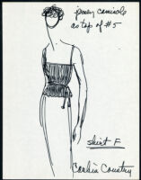 Cashin's illustrations of ready-to-wear designs for Russell Taylor,  jersey shirt styles. b054_f02-06