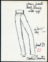Cashin's illustrations of ready-to-wear designs for Russell Taylor, pant and skirt styles. b054_f03-01