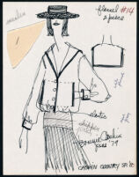 Cashin's illustrations of ready-to-wear designs for Russell Taylor, Spring 1980 collection. b055_f05-16
