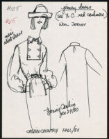 Cashin's illustrations of ready-to-wear designs for Russell Taylor, Fall 1980 collection. b056_f03-04