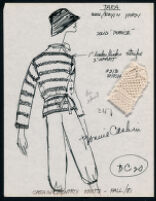 Cashin's illustrations of ready-to-wear designs for Russell Taylor, Fall 1981 collection. b058_f01-22