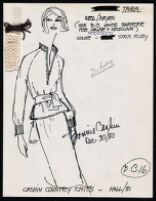 Cashin's illustrations of ready-to-wear designs for Russell Taylor, Fall 1981 collection. b058_f01-14