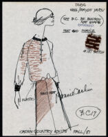 Cashin's illustrations of ready-to-wear designs for Russell Taylor, Fall 1981 collection. b058_f01-16