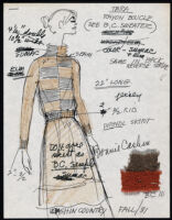 Cashin's illustrations of ready-to-wear designs for Russell Taylor, Fall 1981 collection. b058_f01-08