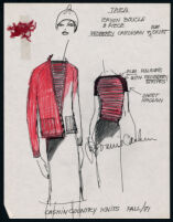 Cashin's illustrations of ready-to-wear designs for Russell Taylor, Fall 1981 collection. b058_f02-07