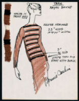 Cashin's illustrations of ready-to-wear designs for Russell Taylor, Fall 1981 collection. b058_f03-04