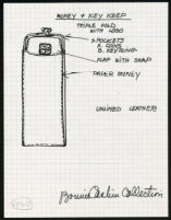 Cashin's illustrations of handbag and wallet designs for unproduced "Bonnie Cashin Collection." f02-01