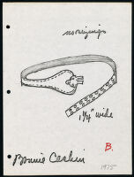 Cashin's illustrations of belts and belted handbag designs for unproduced "Bonnie Cashin Collection." f03-10