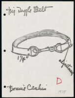 Cashin's illustrations of belts and belted handbag designs for unproduced "Bonnie Cashin Collection." f03-12