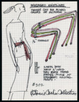 Cashin's illustrations of belts and belted handbag designs for unproduced "Bonnie Cashin Collection." f03-03