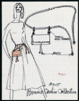 Cashin's illustrations of belts and belted handbag designs for unproduced 