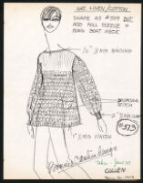 Cashin's illustrations of knitwear designs created by Cyril Cullen Mill (knitter). f03-11