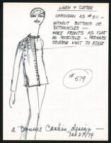 Cashin's illustrations of knitwear designs created by Cyril Cullen Mill (knitter). f03-17