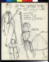 Cashin's illustrations of accessory and clothing designs using materials exported from India. f07-06