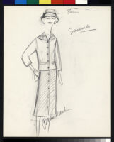 Cashin's illustrations of uniforms designed for American Airlines flight attendants. b078_f08-13
