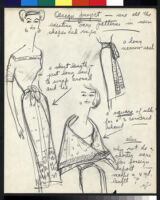 Cashin's illustrations of accessory and clothing designs using materials exported from India. f07-20