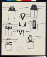 Cashin's illustrations of and documents regarding sweater designs. f02-05