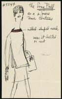 Cashin's illustrations of pullover sweater and knit dress designs. f11-25