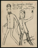 Cashin's illustrations of knitwear designs, noted "A-D" for publication. f09-02