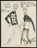 Cashin's illustrations of knitwear designs, noted "A-D" for publication. f09-03