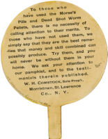 Morse's Indian Root Pills & Comstock's Dead Shot Worm Pellets [inscribed]