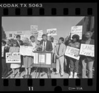 Art Torres speaking against Los Angeles City Energy Recovery Project (LANCER), 1986