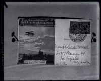 One of United Kingdom's first air mail postcards, 1911