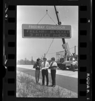 Engineers testing electronic 