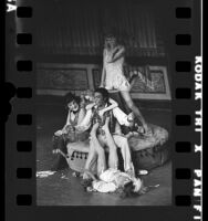 Paul Winfield and four other actors on stage in "Threepenny Opera" in Los Angeles, Calif., 1972