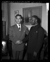 City councilman, Edward R. Roybal and Reverend H. H. Collins in Los Angeles, 1953