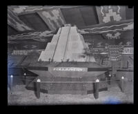 City of Fullerton's Valencia Orange Show exhibit featuring an Aztec pyramid, Anaheim, 1931