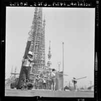 Construction of Watts Towers Arts Center, Calif., 1961