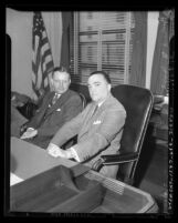 Richard B. Hood, FBI agent and J. Edgar Hoover, FBI chief, circa 1944