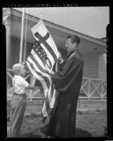 Reverend Franklin A. Swanson, Navy Chaplain and son in Inglewood, Calif., 1946
