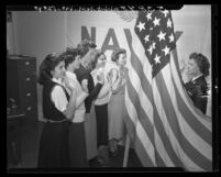 First women to be enlisted in the regular United States Navy; Los Angeles, Calif., 1948