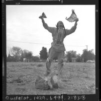 White cloud, a member of the Mohawk tribe performing ritual rain dance in Van Nuys, Calif., 1963