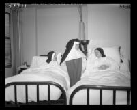 Nuns starved by Communists recuperating in Los Angeles hospital after being flown out of China, 1948