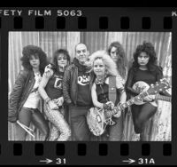 Howie Klein, president of 415 Records, with heavy-metal group Rude Girl in San Francisco, Calif., 1984