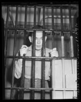 Tomoya Kawakita behind bars in the Los Angeles County Jail, 1947